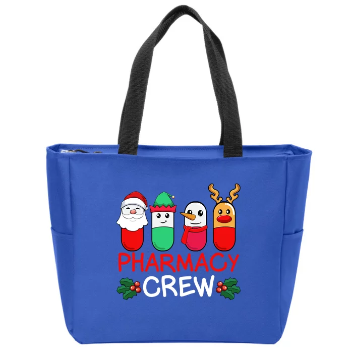 Christmas Pharmacy Crew Pharmacist Santa Snow Pills Xmas Gift Zip Tote Bag