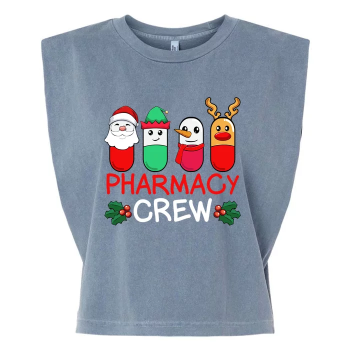 Christmas Pharmacy Crew Pharmacist Santa Snow Pills Xmas Gift Garment-Dyed Women's Muscle Tee