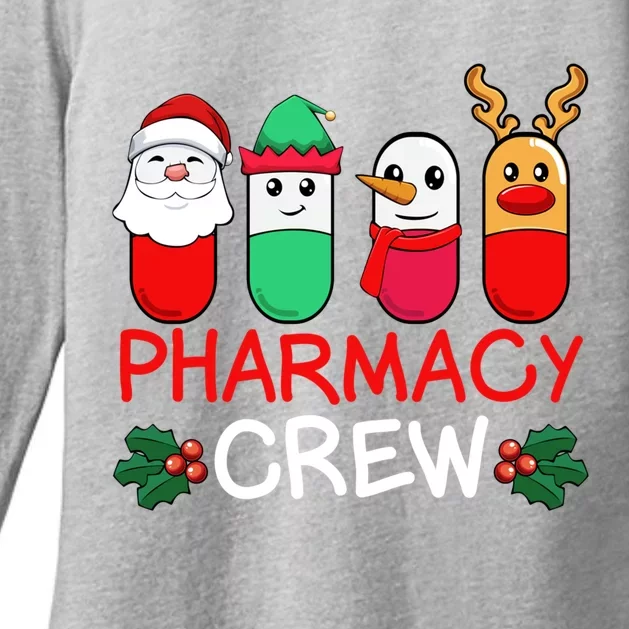 Christmas Pharmacy Crew Pharmacist Santa Snow Pills Xmas Gift Womens CVC Long Sleeve Shirt