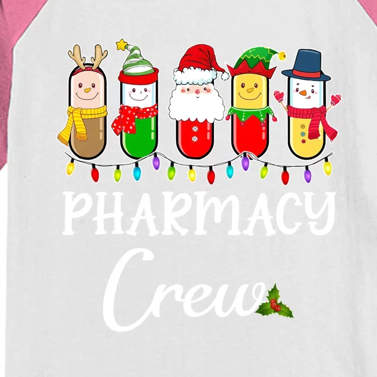 Christmas Pharmacy Crew Santa Reindeer Costume Pharmacist Gift Kids Colorblock Raglan Jersey