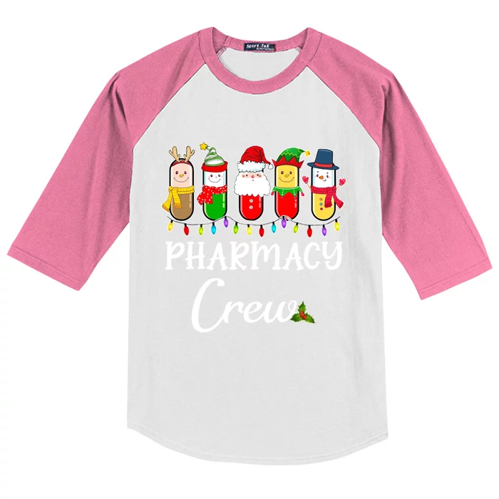 Christmas Pharmacy Crew Santa Reindeer Costume Pharmacist Gift Kids Colorblock Raglan Jersey