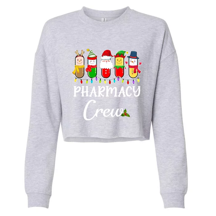 Christmas Pharmacy Crew Santa Reindeer Costume Pharmacist Gift Cropped Pullover Crew