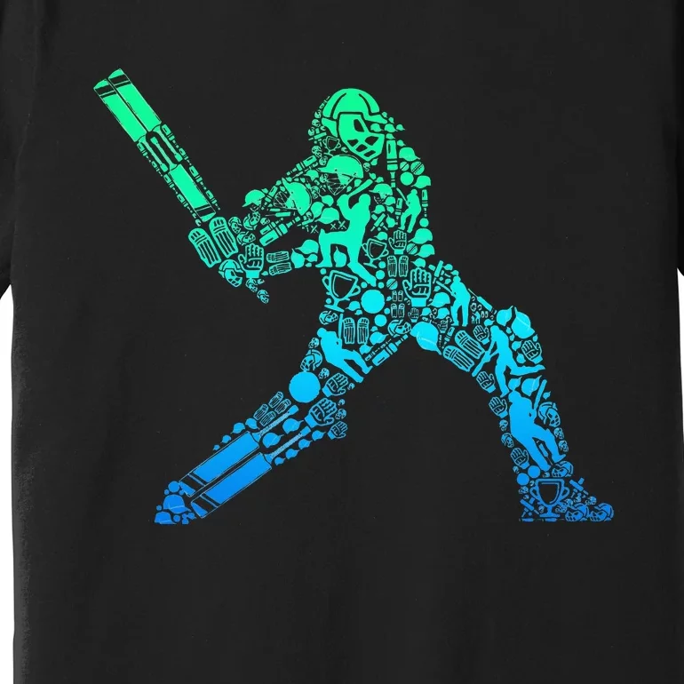 Cricket Player Premium T-Shirt