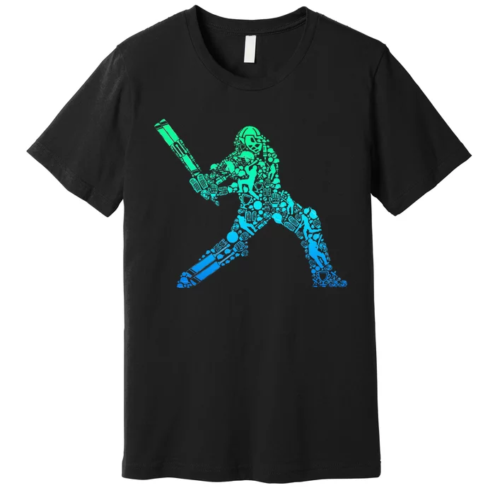 Cricket Player Premium T-Shirt