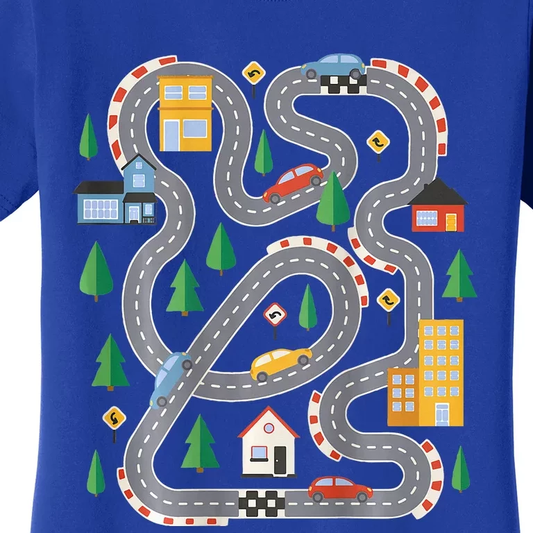 Cool Playmat Car Race Track Fathers Day Women's T-Shirt