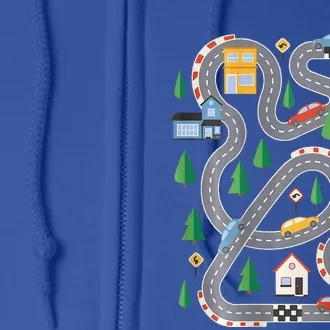 Cool Playmat Car Race Track Fathers Day Full Zip Hoodie