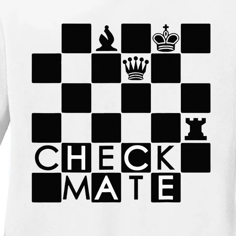 Chess Pieces Chess Checkmate Chess Club Chessboard Ladies Long Sleeve Shirt