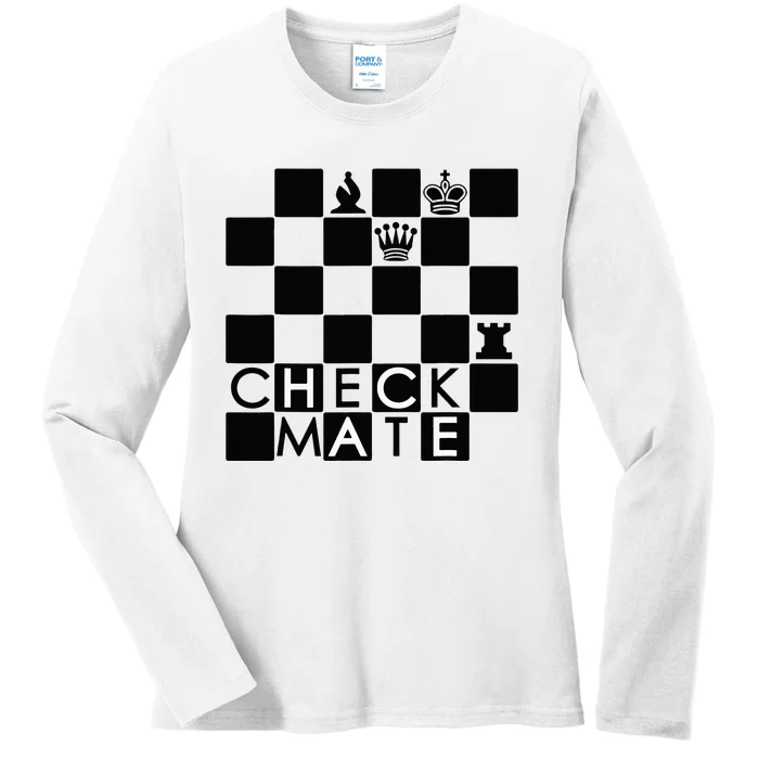 Chess Pieces Chess Checkmate Chess Club Chessboard Ladies Long Sleeve Shirt