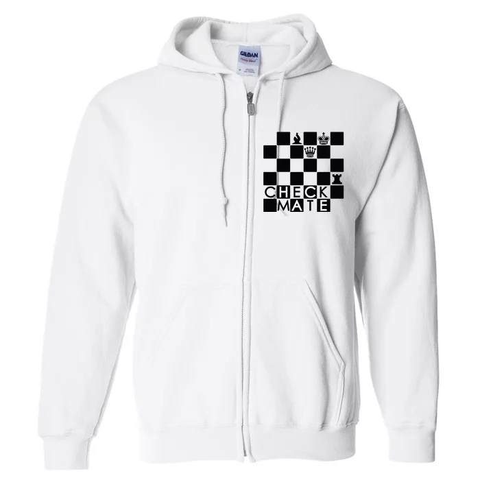 Chess Pieces Chess Checkmate Chess Club Chessboard Full Zip Hoodie