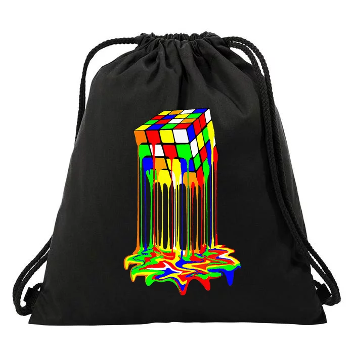 Colorful Puzzle Cube Design Drawstring Bag