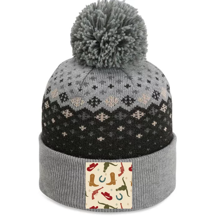 Cowboy Pattern The Baniff Cuffed Pom Beanie