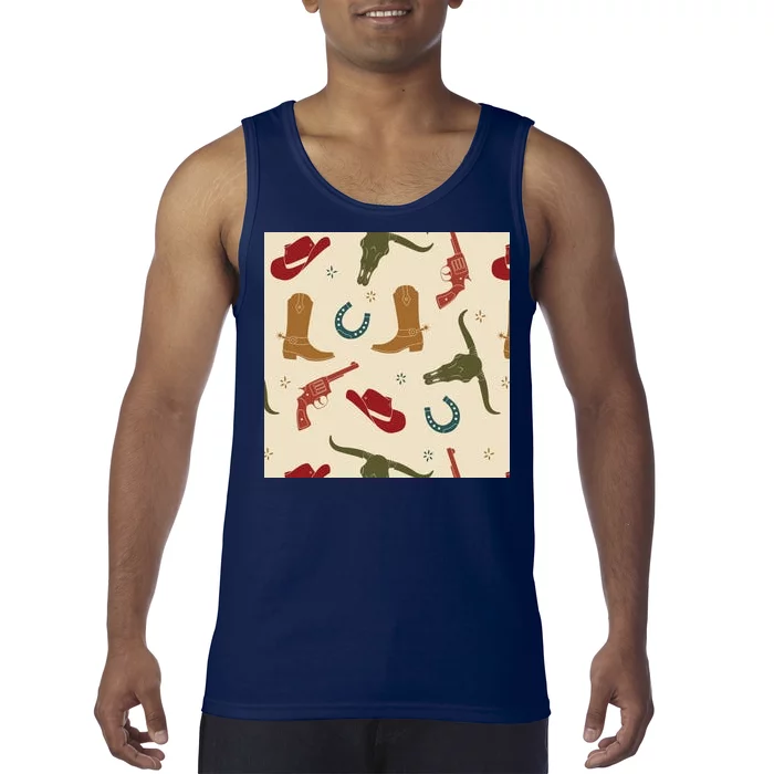 Cowboy Pattern Tank Top