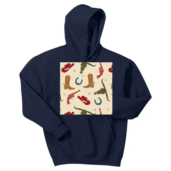 Cowboy Pattern Kids Hoodie