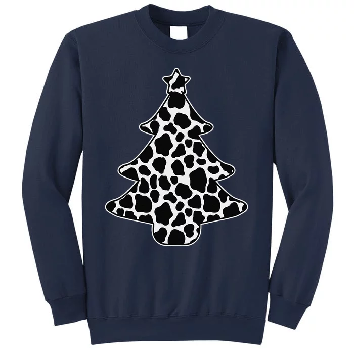 Cow Print Christmas Tree Pajama XMas Farm Animal Farmer Sweatshirt