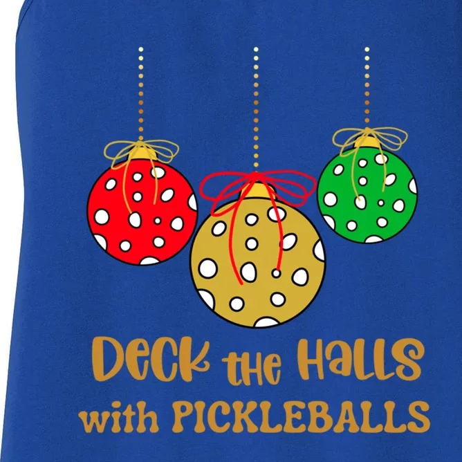 Christmas Pickleball Cool Gift Deck The Halls With Pickleballs Cool Gift Women's Racerback Tank