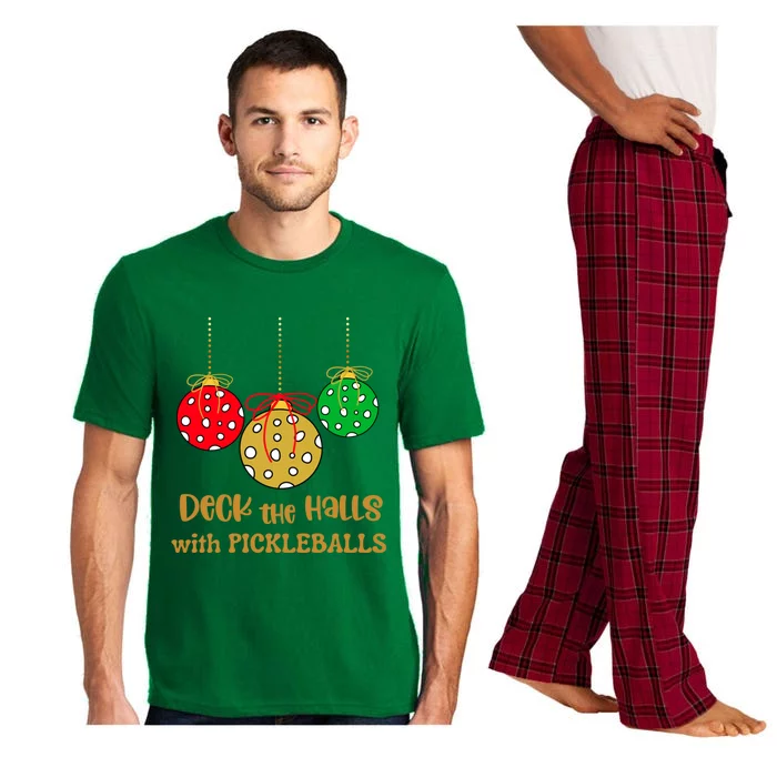 Christmas Pickleball Cool Gift Deck The Halls With Pickleballs Cool Gift Pajama Set