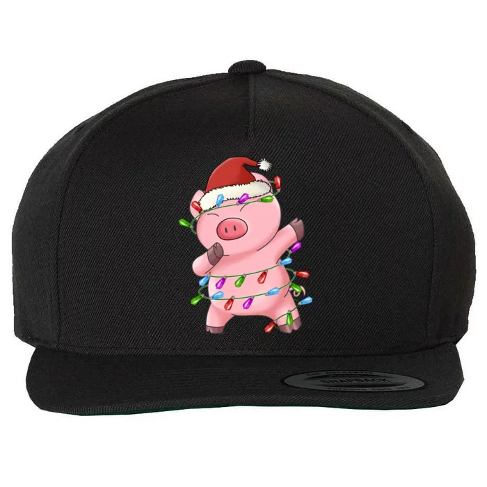 Cute Pig Christmas Dabbing Meaningful Gift Wool Snapback Cap