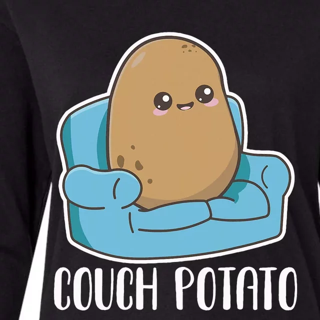 Couch Potato Cute Kawaii Funny Potato Costume Womens Cotton Relaxed Long Sleeve T-Shirt