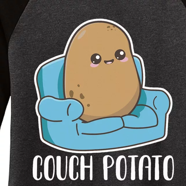 Couch Potato Cute Kawaii Funny Potato Costume Women's Tri-Blend 3/4-Sleeve Raglan Shirt