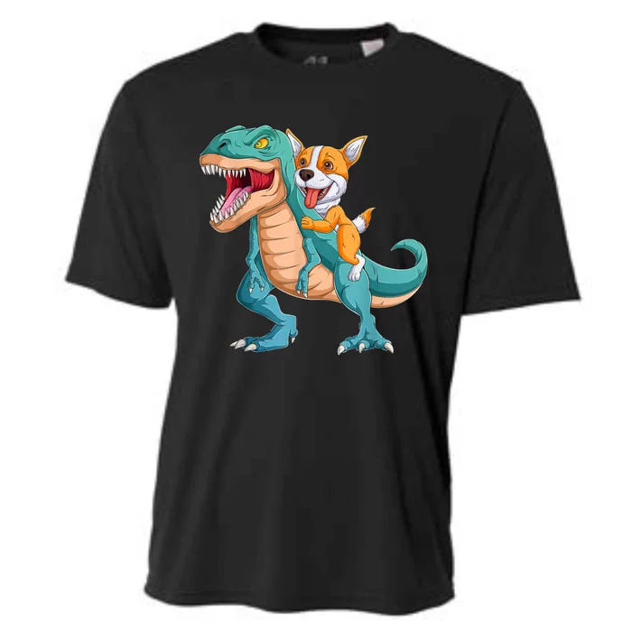 Corgi Puppy Corgi T Rex Dinosaur For Pet Lovers Cooling Performance Crew T-Shirt