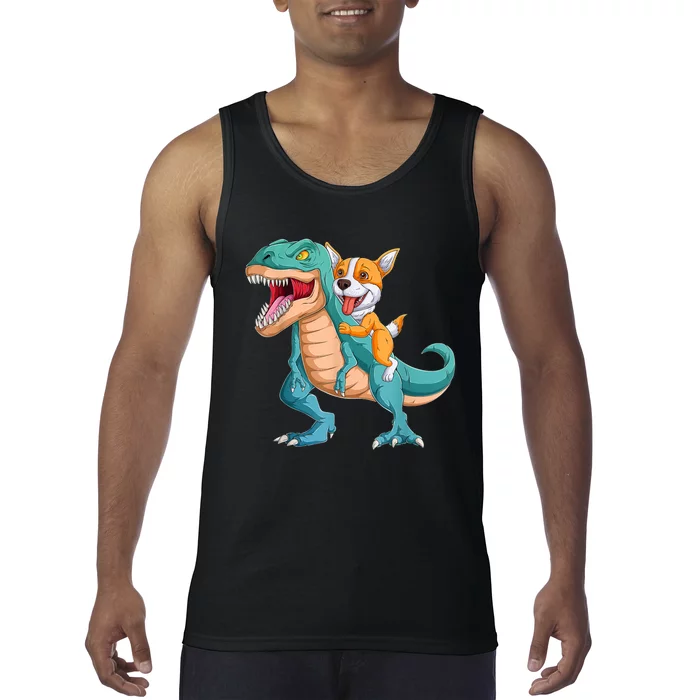 Corgi Puppy Corgi T Rex Dinosaur For Pet Lovers Tank Top