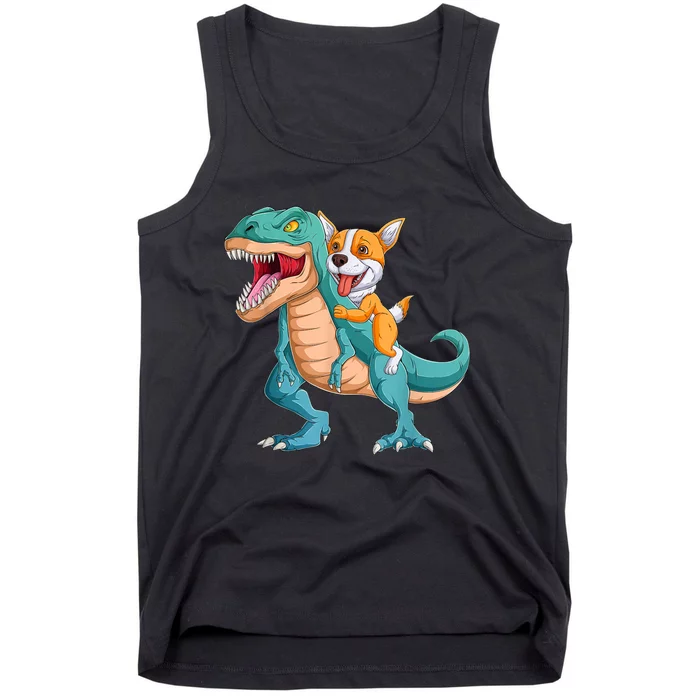 Corgi Puppy Corgi T Rex Dinosaur For Pet Lovers Tank Top