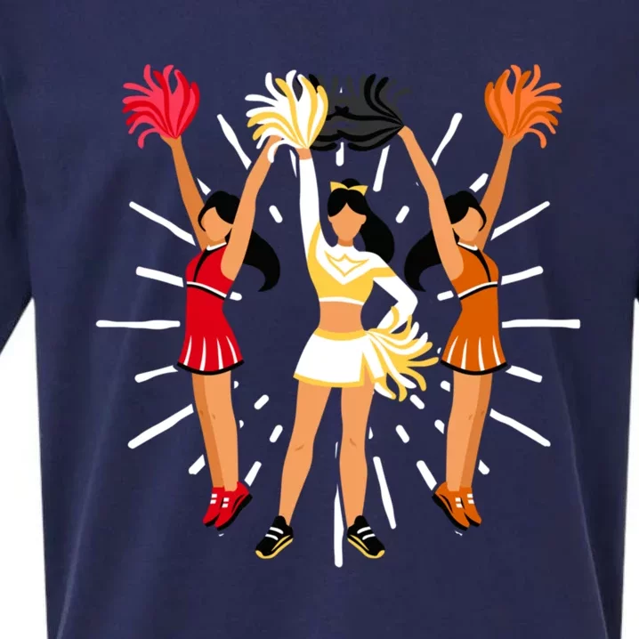 Cheering Practice Cheerleader Cheer Squad Cheerleading Gift Sueded Cloud Jersey T-Shirt