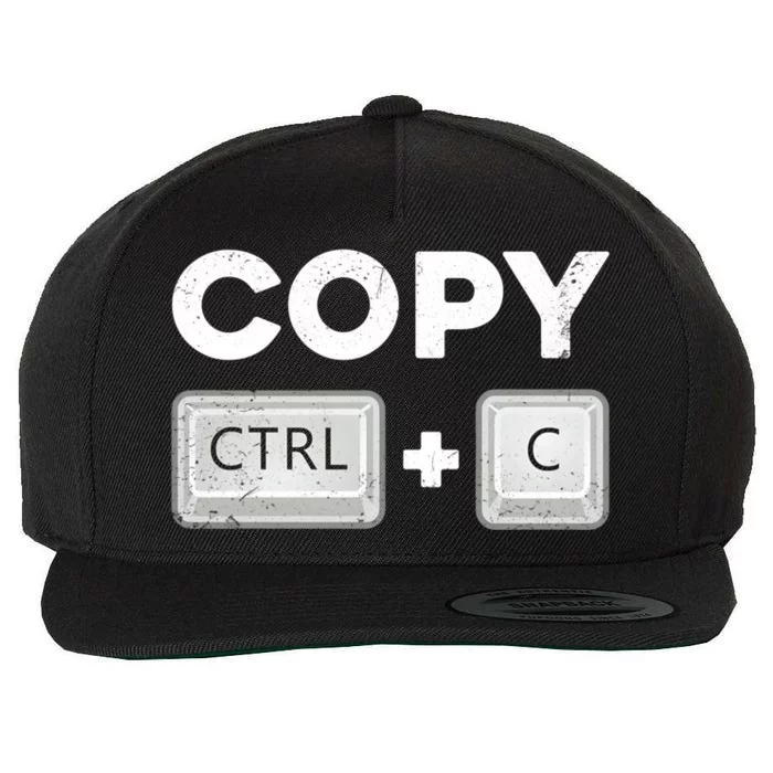 Copy Paste Ctrl C Ctrl V Daddy Mommy Gift Wool Snapback Cap