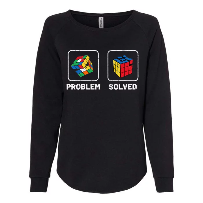 Competitive Puzzle Cube Problem Solved Speed Cubing Womens California Wash Sweatshirt