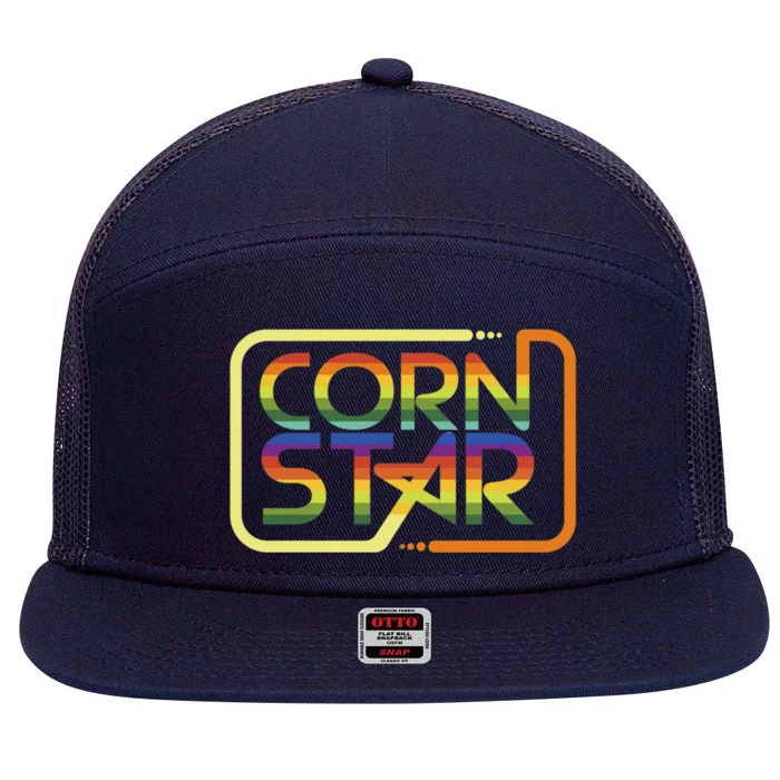 Cornhole Product Corn Star Designs Cornhole Graphic 7 Panel Mesh Trucker Snapback Hat