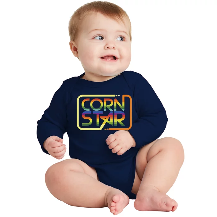 Cornhole Product Corn Star Designs Cornhole Graphic Baby Long Sleeve Bodysuit