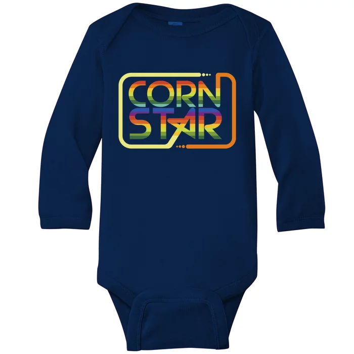 Cornhole Product Corn Star Designs Cornhole Graphic Baby Long Sleeve Bodysuit