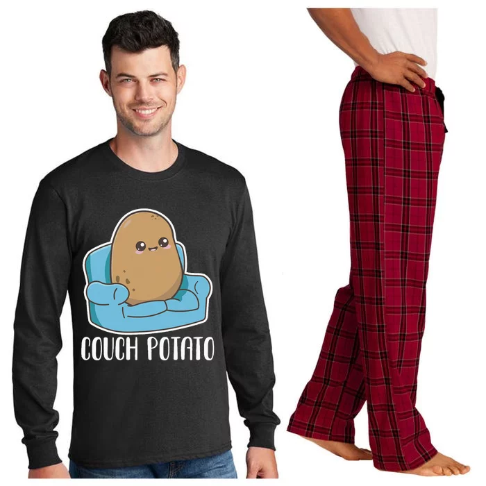 Couch Potato Cute Kawaii Funny Potato Long Sleeve Pajama Set