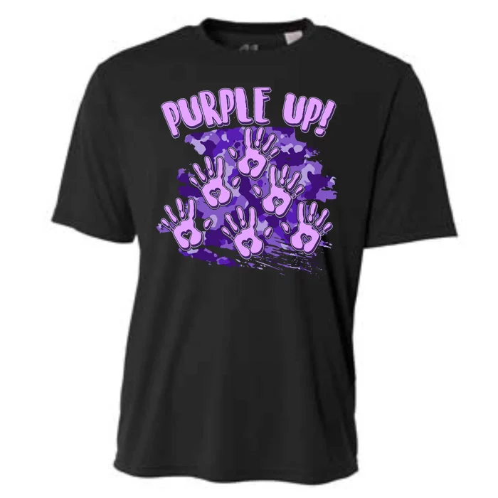 Cool Purple Camouflage Camo Hand Prints Cooling Performance Crew T-Shirt