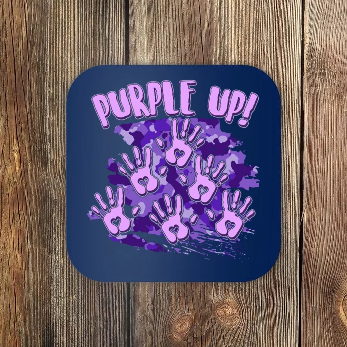 Cool Purple Camouflage Camo Hand Prints Coaster