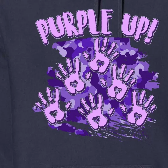 Cool Purple Camouflage Camo Hand Prints Premium Hoodie