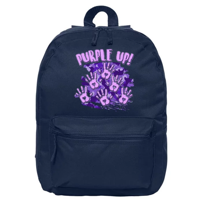 Cool Purple Camouflage Camo Hand Prints 16 in Basic Backpack