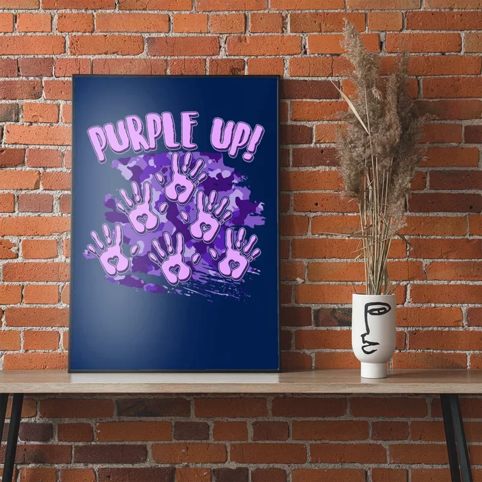 Cool Purple Camouflage Camo Hand Prints Poster