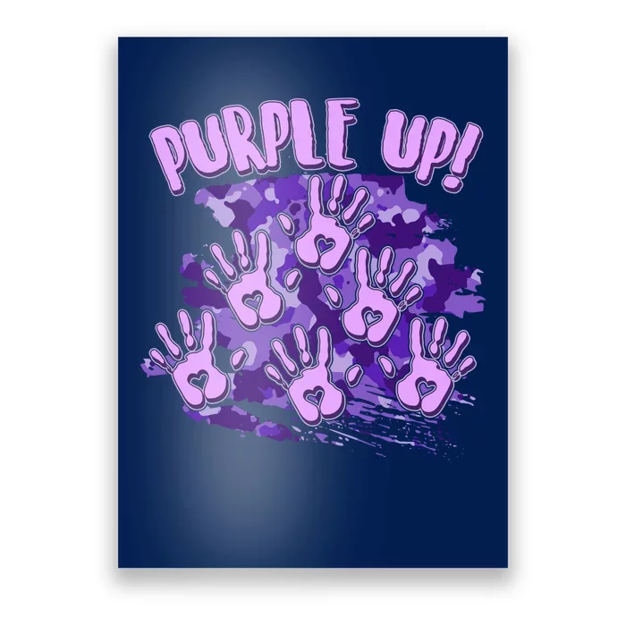 Cool Purple Camouflage Camo Hand Prints Poster