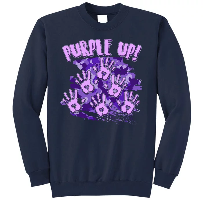 Cool Purple Camouflage Camo Hand Prints Tall Sweatshirt