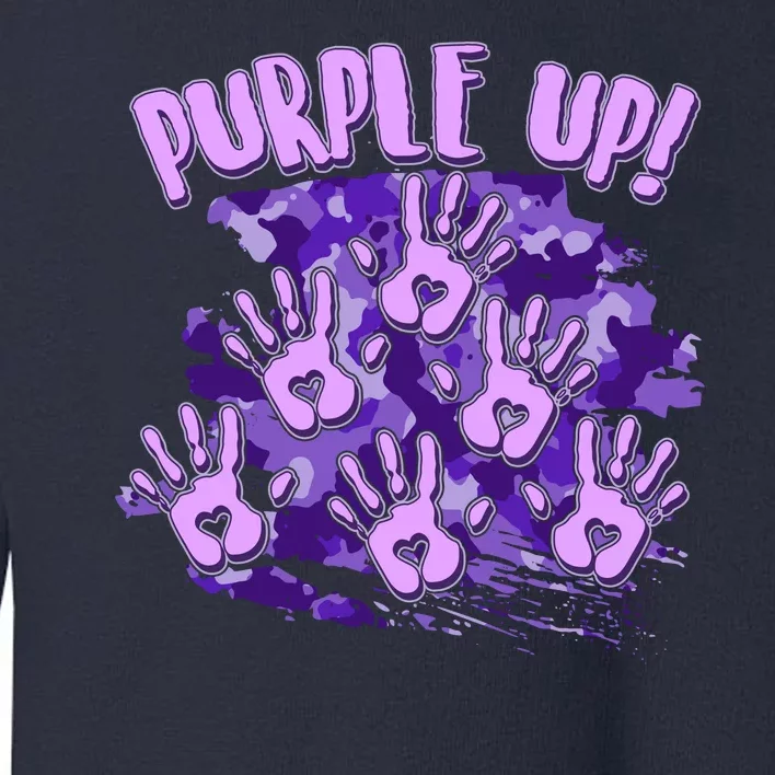 Cool Purple Camouflage Camo Hand Prints Toddler Sweatshirt