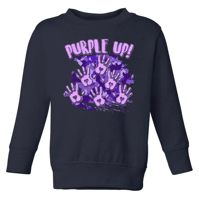 Cool Purple Camouflage Camo Hand Prints Toddler Sweatshirt