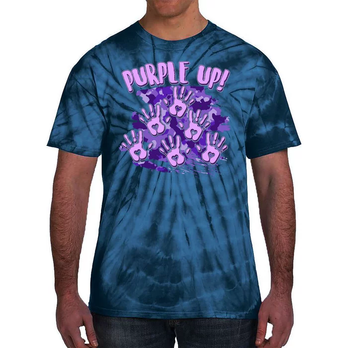 Cool Purple Camouflage Camo Hand Prints Tie-Dye T-Shirt