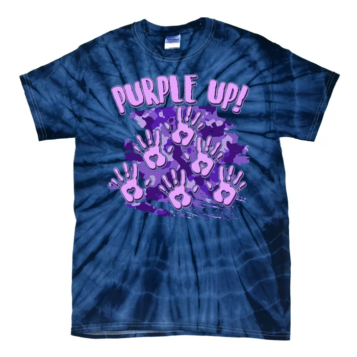 Cool Purple Camouflage Camo Hand Prints Tie-Dye T-Shirt