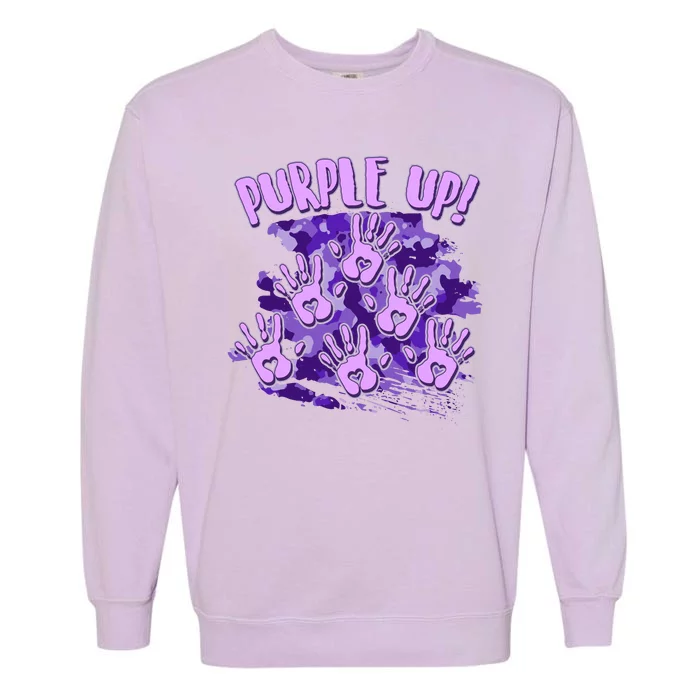 Cool Purple Camouflage Camo Hand Prints Garment-Dyed Sweatshirt