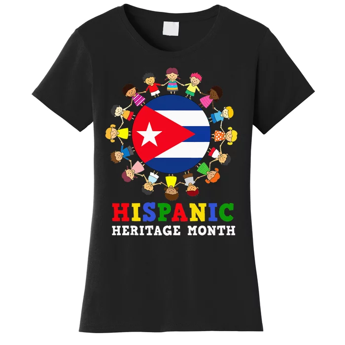 Cuban Pride Celebrate Hispanic Heritage flag Women's T-Shirt