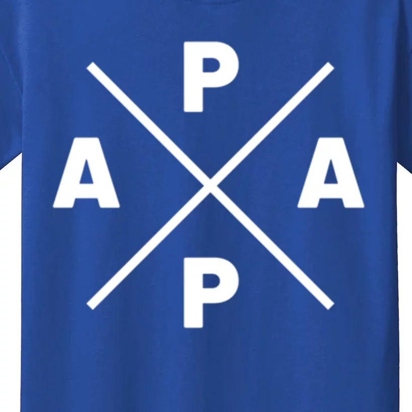 Classic Papa Cross Papa Of The Year Daddy Dad Fathersday Gift Kids T-Shirt