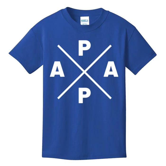 Classic Papa Cross Papa Of The Year Daddy Dad Fathersday Gift Kids T-Shirt