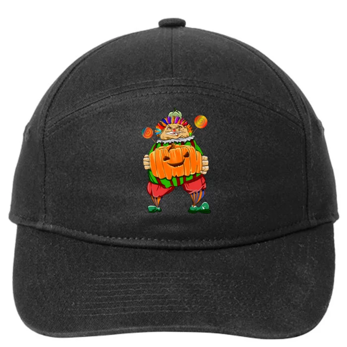 Clown Pumpkin Creepy Halloween 7-Panel Snapback Hat