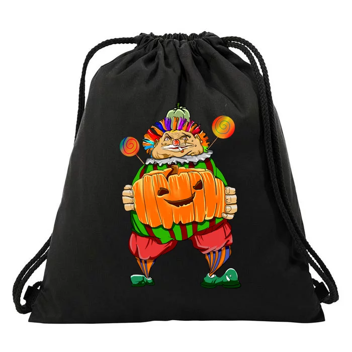 Clown Pumpkin Creepy Halloween Drawstring Bag